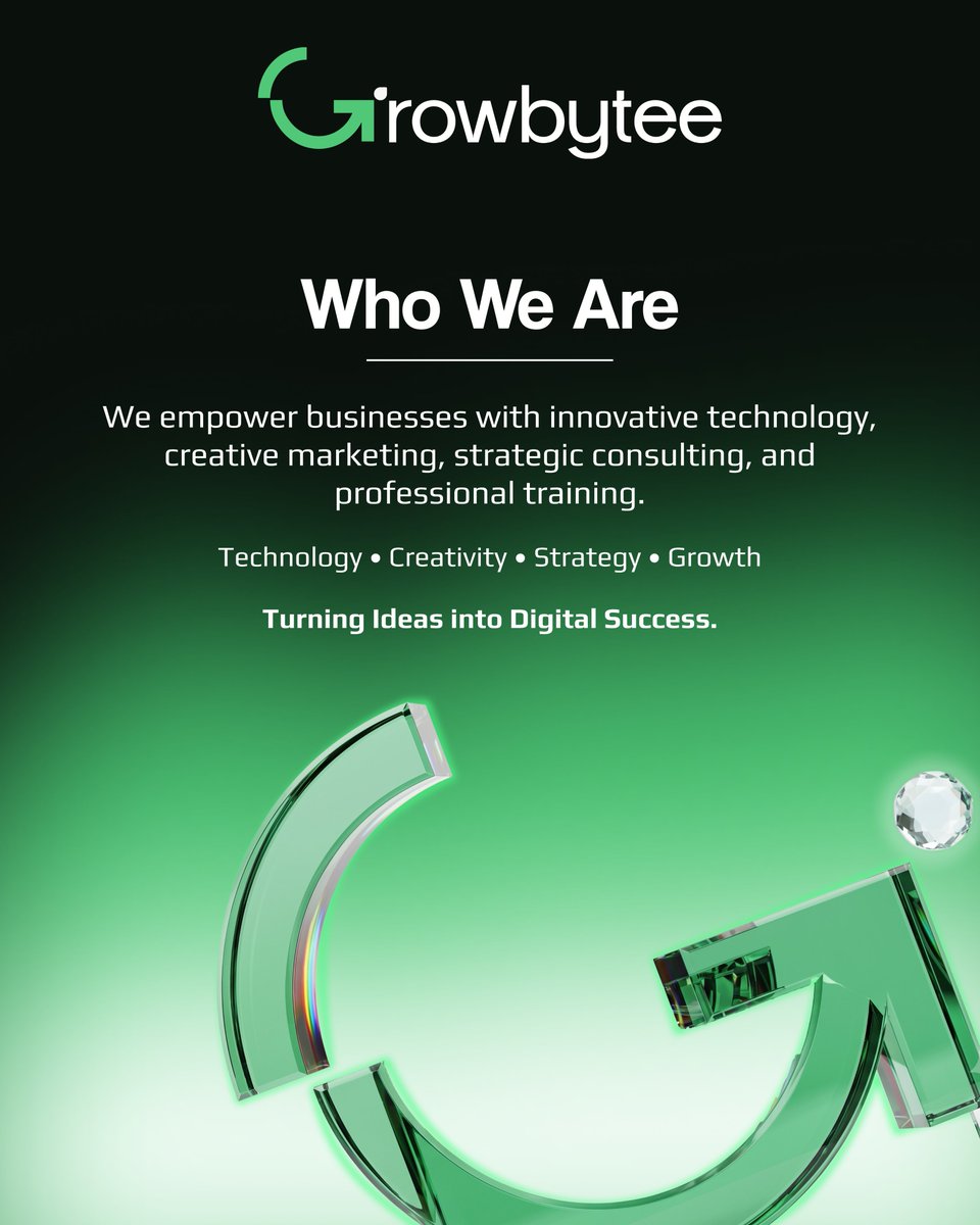 GrowbyteeGlobal's tweet photo. Meet Growbytee. 

Innovate. Grow. Lead.

From Software Development and AI to Digital Marketing, Consulting, IT Training, Podcasts, and Political Strategy, we help businesses grow through technology.
Swipe through to learn more.

#Growbytee #AI #SoftwareDevelopment #BusinessGrowth https://t.co/5KXdtkBWc9