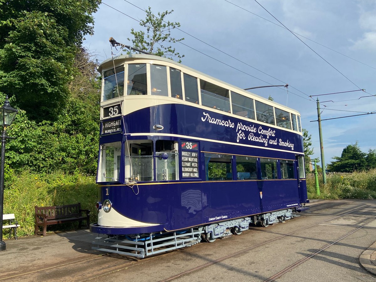 NationalTramway's tweet photo. Good morning from NationalTramwayMuseum. Vintage trams in service today are #Newcastle106, #LCC1 and #LCC106. https://t.co/kD8Q4njlI2