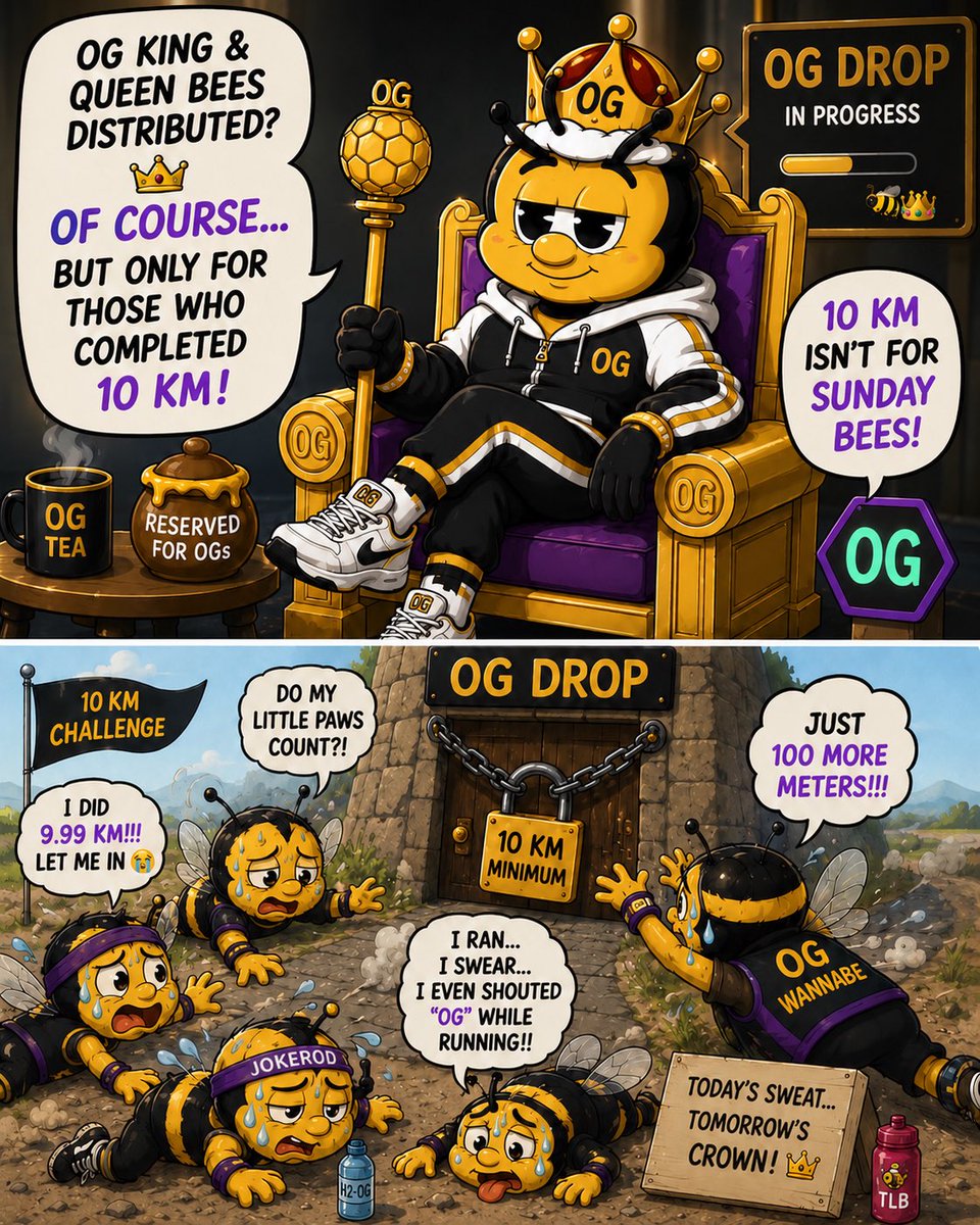 ReadySophie's tweet photo. 👑🐝 At The Life Bomb, OG rewards are earned! 😅

Congratulations to everyone who completed the 10 KM Challenge! 💪🔥
For the others… maybe you were only a few meters away. 😂🏃‍♂️🐝

Congrats to all the new OG Kings &amp; Queens! 👑💜

#TheLifeBomb #TLB #MoveToEarn #Web3 #OGBee https://t.co/OTTpgjt5ZE