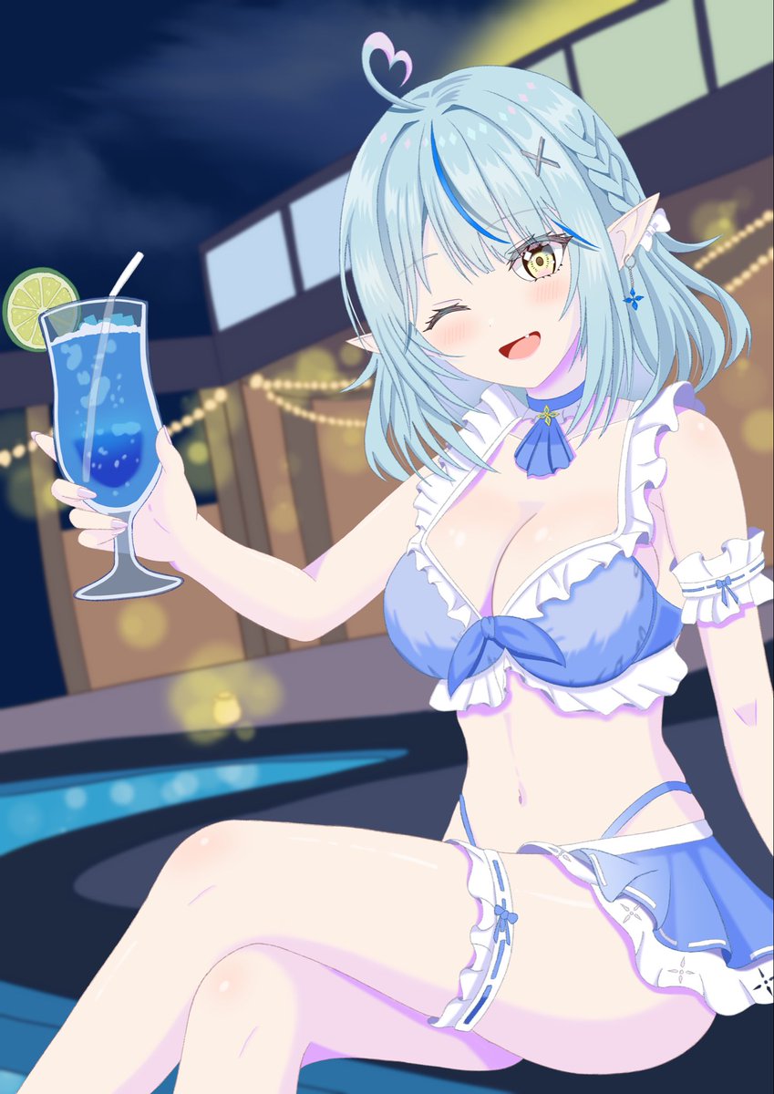 1_chance_no1's tweet photo. ラミィちゃん新衣装水着おめでとうございます🩵
（修正版）

#らみあーと https://t.co/IaCD7yBhti