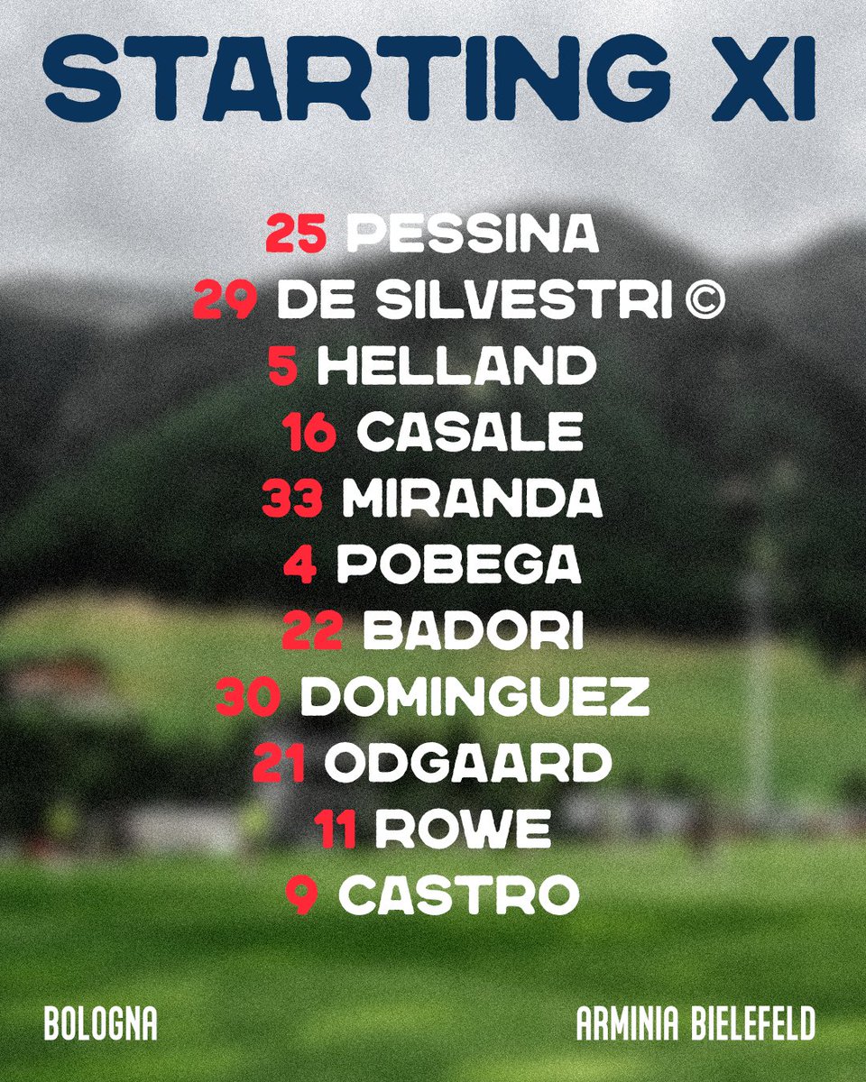 Bolognafc1909's tweet photo. I nostri 1️⃣1️⃣ iniziali per il primo test amichevole contro l'Arminia Bielefeld 👥❤️💙

#WeAreOne https://t.co/r66UHTpz0N