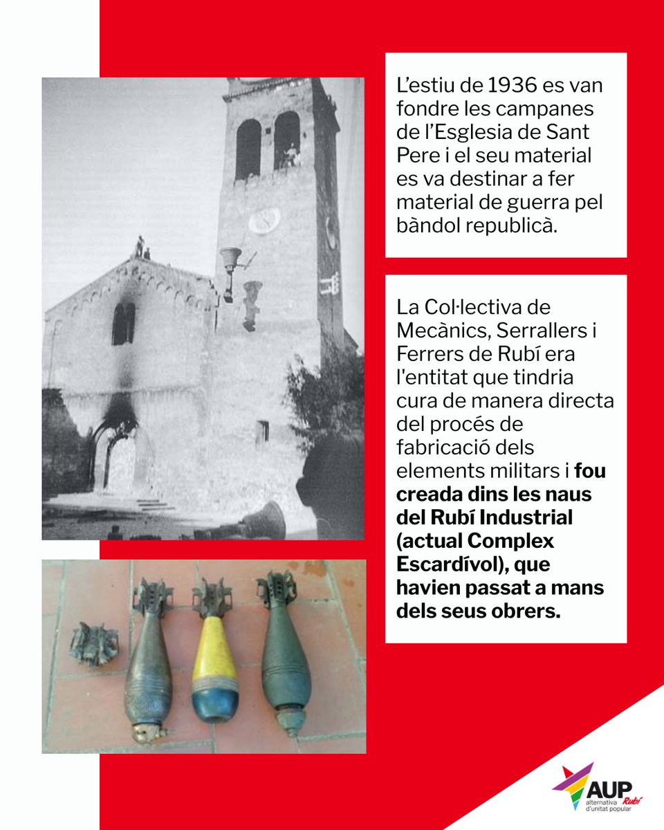 AUP_Rubi's tweet photo. Fa 90 anys del cop d'estat feixista que a #rubicity es va aturar amb una resposta social i revolucionària.

Aprenem d'aquell procés revolucionari i recollim el llegat d’aquelles que van posar el cos i el cor per construir un món nou.

Feixisme mai més, enlloc, contra ningú! https://t.co/3P4tvvVbdG
