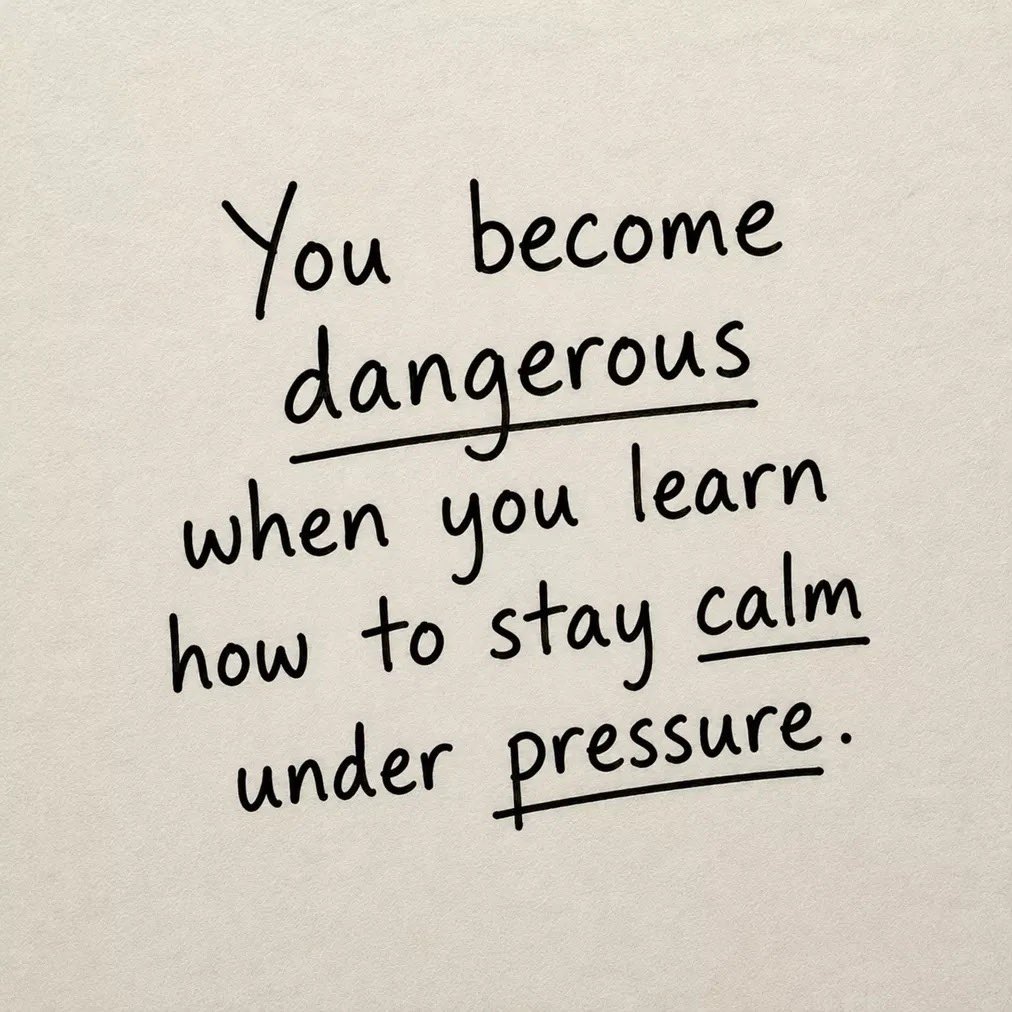dennis_brown9's tweet photo. You become dangerous when you learn how to stay calm under pressure. Anyone can react emotionally. Very few people can stay focused when life gets hard.
That’s real strength.
#MentalStrength #Discipline #Mindset #SelfGrowth #SelfImprovement #GrowthMindset #StayCalm #Consistency https://t.co/j2iXje0M5i