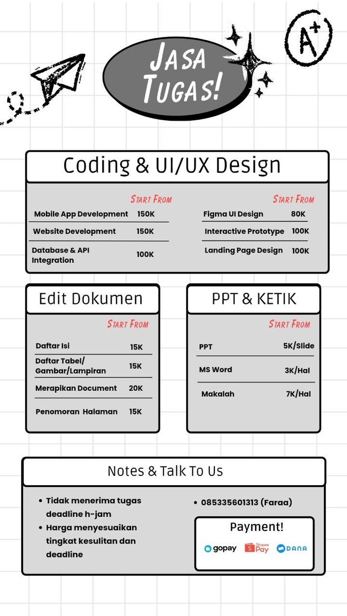 henfaraaa_'s tweet photo. 📩 Fast Response via DM!
#jokitugas #zonauang #jokiproject #webdeveloper #uiuxdesign https://t.co/A71IAL67xZ