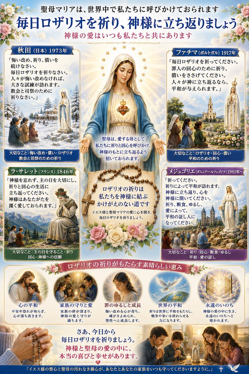 poruto_macaron's tweet photo. 秋田の聖母
もし人類が悔い改めないなら、御父は全人類の上に大いなる罰を下そうとしておられます。その時御父は大洪水よりも重い、今までにない罰を下されるに違いありません。火が天から下り、その災いによって人類の多くの人々が死ぬでしょう。 https://t.co/PR3ztRU2gE