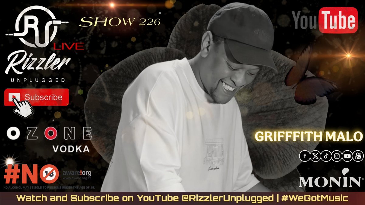 RizzlerUnpluged's tweet photo. WE ON TODAY‼️
Premium Selection!!! 🔥🔥🔥
#Show226 featuring @GriffithMalo
Catch the premiere today on YouTube @RizzlerUnpluged at 15h00 Sponsored by @Liquidconcepts x @OzoneVodka @OzoneVodkaUSA @OzoneTexas 🍸🍹
#spreadthelove #wegotmusic #itsourthing https://t.co/UxPGARwaDO