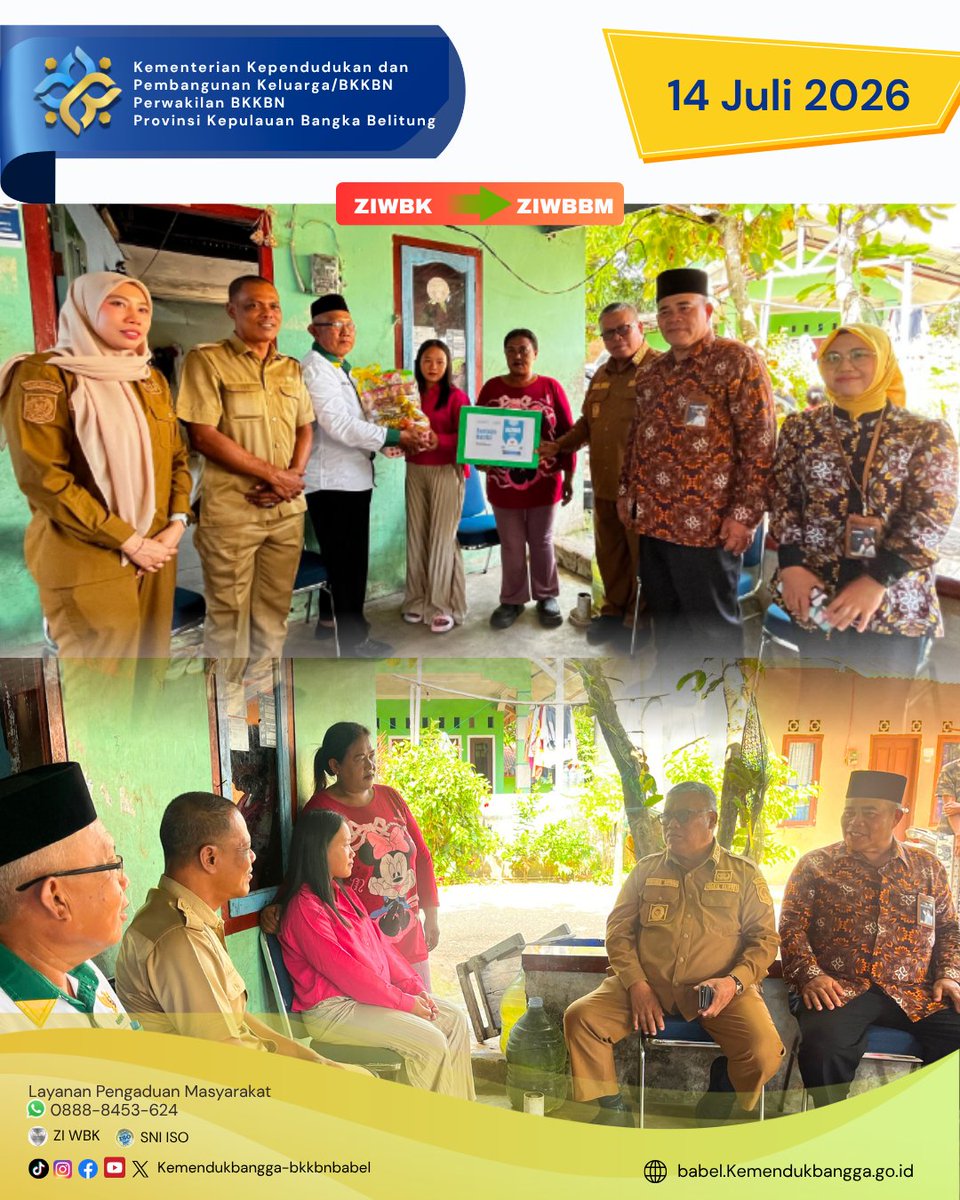 BabelBkkbn's tweet photo. Wujud nyata kolaborasi percepatan penurunan stunting. 

Wakil Bupati Belitung Timur bersama Kaper Kemendukbangga/BKKBN Babel, BAZNAS, dan OPD KB menyerahkan 2 bantuan Program GENTING kepada keluarga sasaran. Bersama, kita wujudkan generasi sehat menuju Indonesia Emas 2045. https://t.co/nDTj8Efaa5