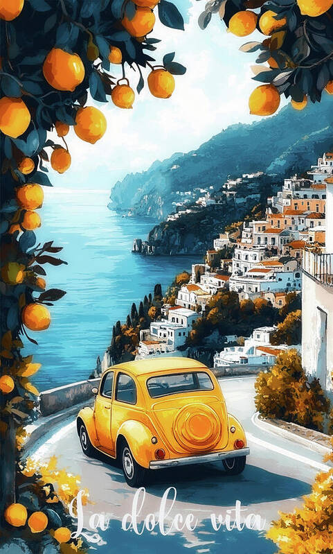 HurmerintaArt's tweet photo. La Dolce Vita Amalfi Coast. Vintage and retro style art of Amalfi coast in Italy. Decorated with lemons and a beautiful seascape.
#vacationart #italy #amalficoast #joyfulart https://t.co/fPdMs3YGiK https://t.co/BEjbThLH4V