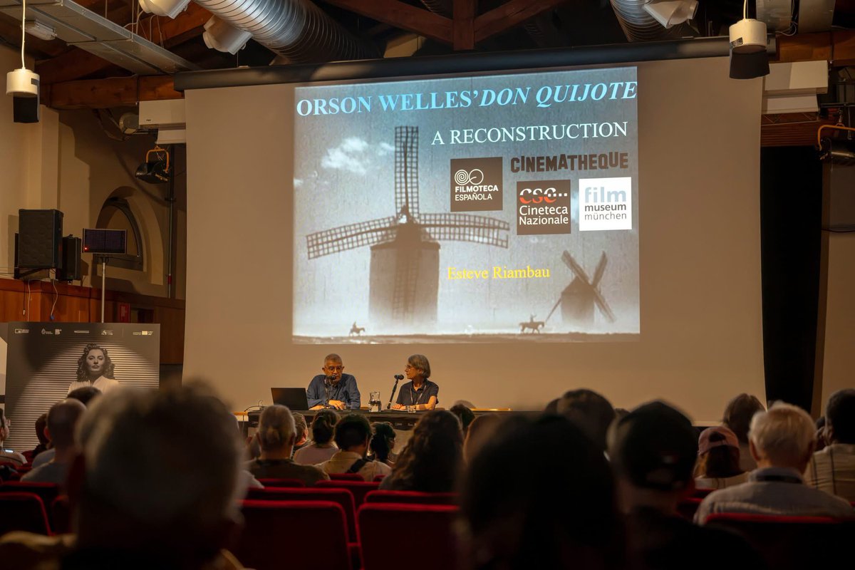 EsteveRiambau's tweet photo. La andadura de la reconstrucción del Don Quijote de Orson Welles comenzó hace unos días en Il cinema Ritrovato di Bologna junto a @Filmoteca_es @cinemathequefr @CinetecaN y @filmmuseummuc . Las fotos son de @silentvalerio https://t.co/H0KFUMboSc