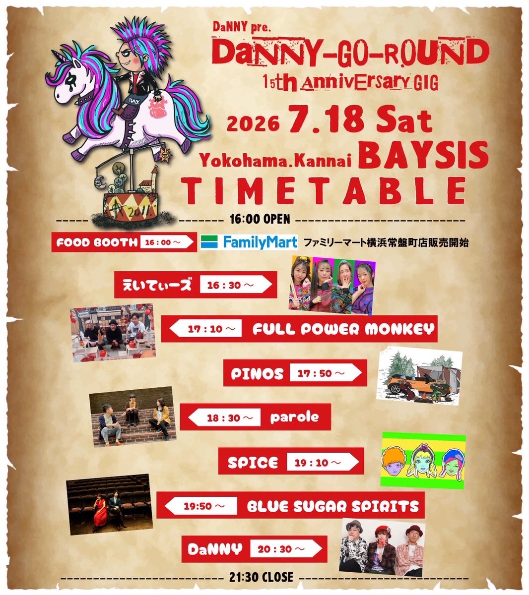 parole_world's tweet photo. 本日です！
DaNNYの15th anniversary GIG！
横浜BAYSISに集いましょう♪ https://t.co/6cRv5hlZpa
