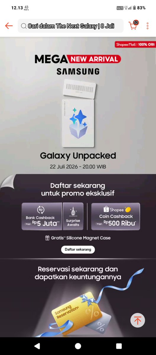 zaealone's tweet photo. @ShopeeID Penasaran banget sama bentuk baru dari Samsung di Galaxy Unpacked #FoldTheDoubt #OwnTheNewShapeXShopee” https://t.co/NRRx5WcQAF
