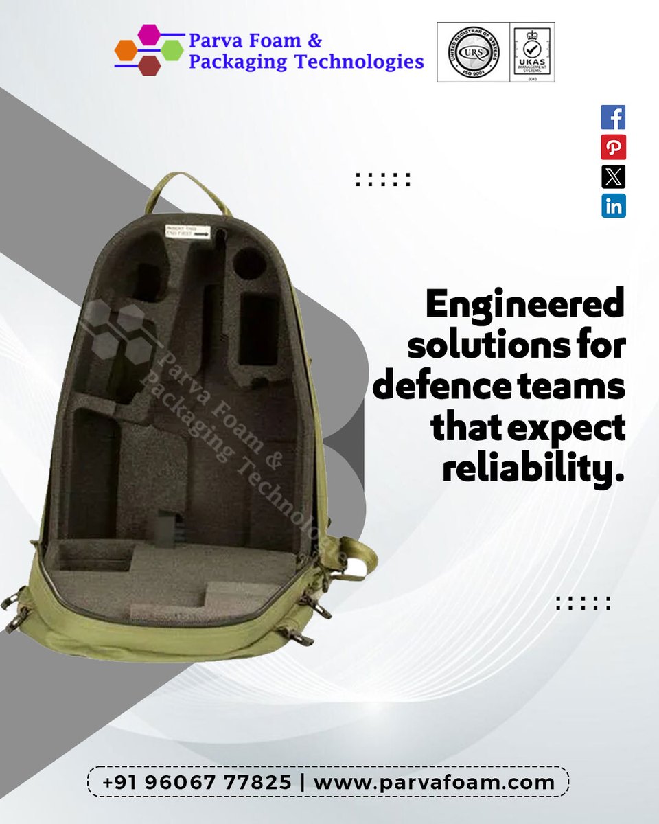 ParvaFoam38534's tweet photo. Engineered solutions for defence teams that expect reliability.
#DefenceTechnology #DefenseSolutions #MissionReady #EngineeringExcellence #MissionCritical #PrecisionEngineering
๐ Contact us :+91 96067 77825
๐ Website: https://t.co/UZGLdnpMnA https://t.co/9sttn00YJA