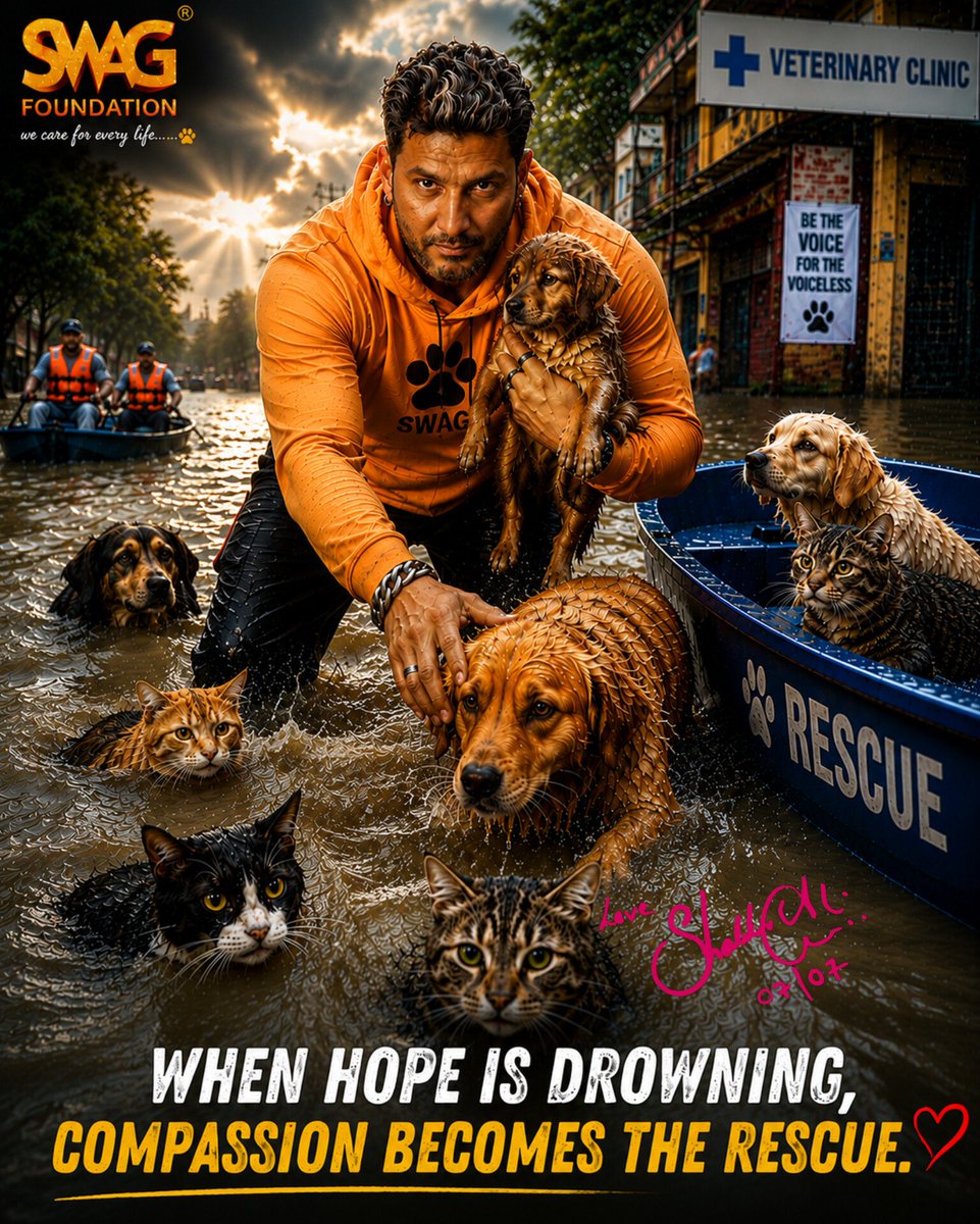 FoundationSWAG's tweet photo. 🚨🌧️ THEY CAN'T CALL FOR HELP. WE CAN. 🐾💔

Every monsoon, countless stray 🐶 dogs and 🐱 cats are left stranded in rising floodwaters—cold, terrified, hungry, and fighting to survive. 🌊😢

At SWAG Foundation ❤️, we refuse to look away. Our rescue teams 🚤 work tirelessly to save lives, provide emergency medical care 🩺, shelter 🏠, food 🍲, and a second chance ✨ to animals with nowhere else to turn.

🤝 But we can't do it alone.

🙏 Your support can help us rescue more animals, provide life-saving treatment, and bring hope to those who have no voice.

💙 Every donation 💝, every share 🔁, and every act of kindness ❤️ can save a life.

📢 Stand with SWAG Foundation. 🐾 Be the Voice for the Voiceless.

#SWAGFoundation #AnimalRescue #FloodRelief #SaveStrays #RescueMission #BeTheVoice #CompassionInAction #DonateForACause #TogetherWeCan #VoicesForTheVoiceless

@pfa @peta @WOAH