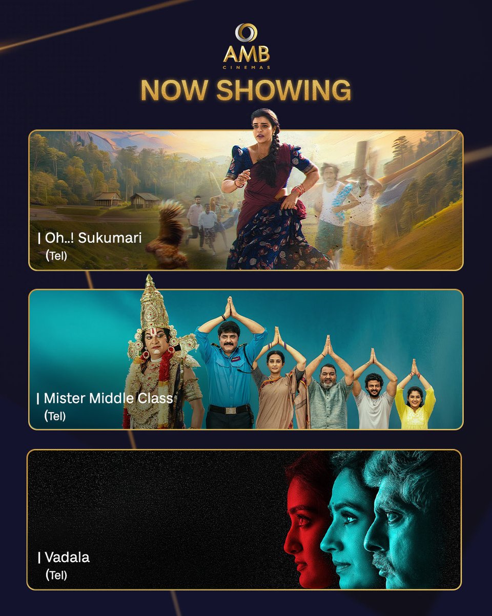 amb_cinemas's tweet photo. Friend: Oh you must be having plans,letโs watch these movies some other tim-
Me: Get in the car rn๐๐จ๐ฟ๐๏ธ
#NowShowing #BigScreenMagic #WeekendWatch #AMBHyderabad #AMBCinemas https://t.co/XIT4E5M1kZ
