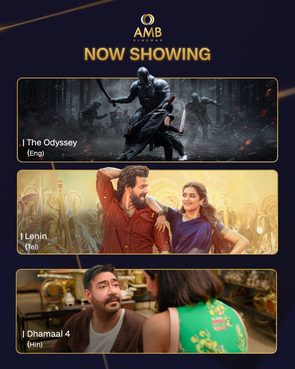 amb_cinemas's tweet photo. Friend: Oh you must be having plans,letโs watch these movies some other tim-
Me: Get in the car rn๐๐จ๐ฟ๐๏ธ
#NowShowing #BigScreenMagic #WeekendWatch #AMBHyderabad #AMBCinemas https://t.co/XIT4E5M1kZ
