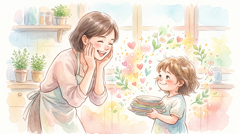 narikoxxx's tweet photo. 子どもがお手伝いしてくれた時
つい「助かるわ」と
言っていませんか？

それも素敵ですが、
一歩進めて
「手伝ってくれて、お母さん本当に嬉しい！」
と、自分の「感情」を伝えてみて

大好きな親を笑顔にできたという実感が
子どもの自信と
「またやろう！」というやる気を
グンっと育てます🌱 https://t.co/fa4PA2u6w8