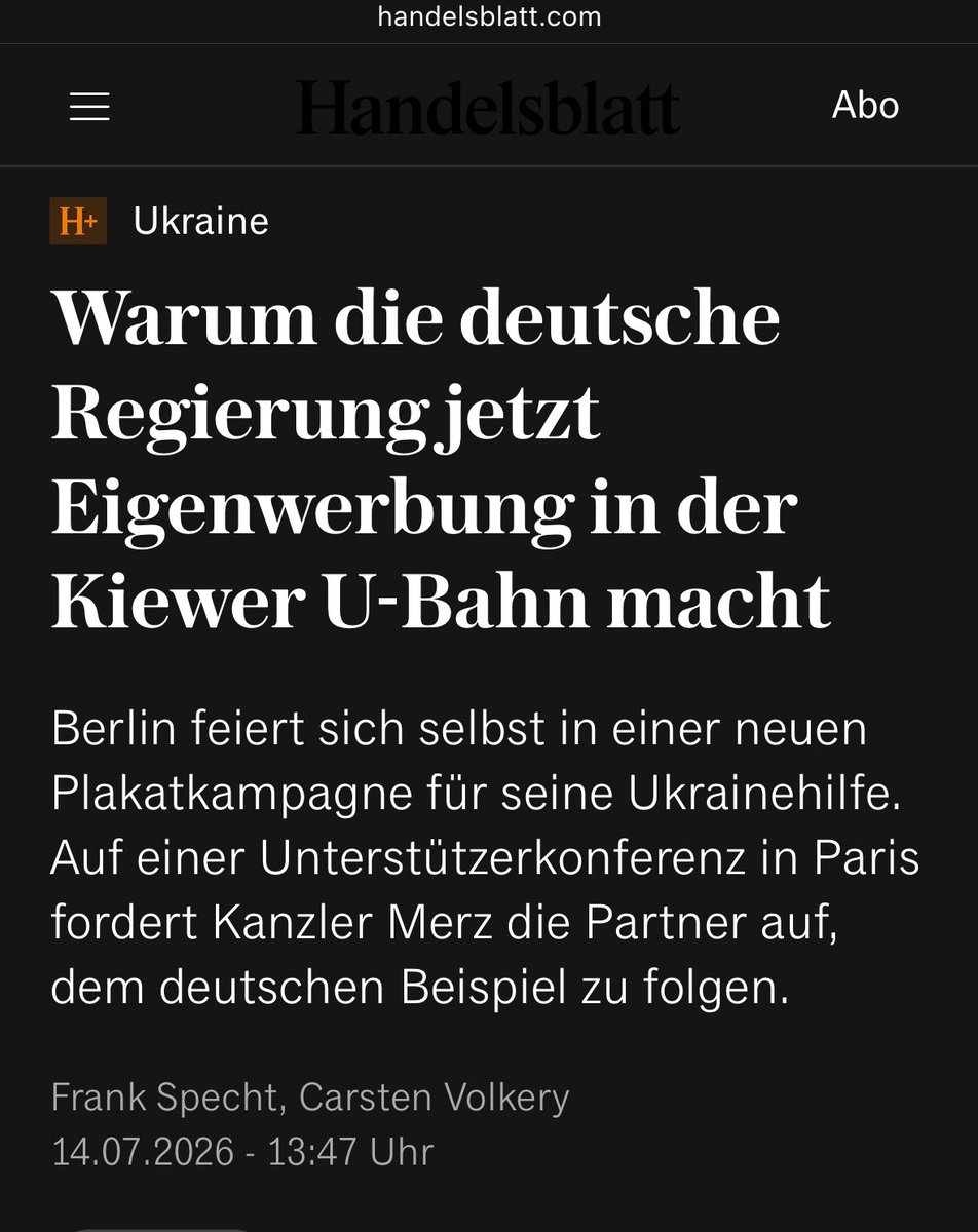rosenbusch_'s tweet photo. „In der Kiewer U-Bahn und an Werbeflächen in der Stadt sind in diesen Tagen neue Plakate aufgetaucht. „Razom“ steht in kyrillischen Buchstaben darauf – Ukrainisch für „gemeinsam“. Unter dem Schriftzug  steuern drei weiße Aufklärungsdrohnen auf den Horizont zu, an dem Rauchsäulen aufsteigen – mutmaßlich aus brennenden russischen Ölanlagen. 

Ein flatterndes Band in den deutschen und ukrainischen Nationalfarben symbolisiert die enge Verbundenheit beider Länder.“

https://t.co/pnqdHU6Oq8
