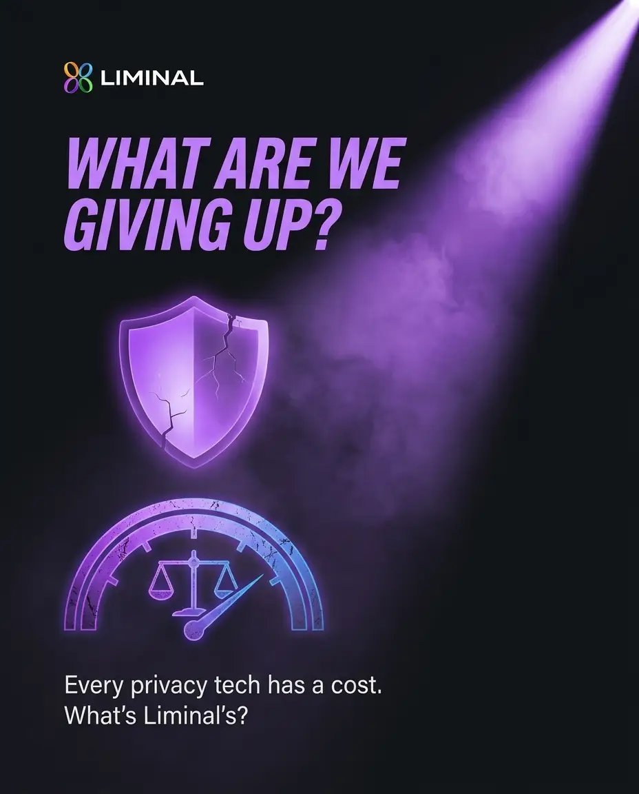 k_vti80903's tweet photo. @LiminalFi Genuinely curious: privacy tech has a long history of tradeoffs (speed, cost, adoption friction). What's Liminal's honest answer to "what are we giving up to get Privacy 3.0"?
RT'd ✅
#LiminalNetwork #AMA #Privacy3_0 https://t.co/rKaPL3X4ws