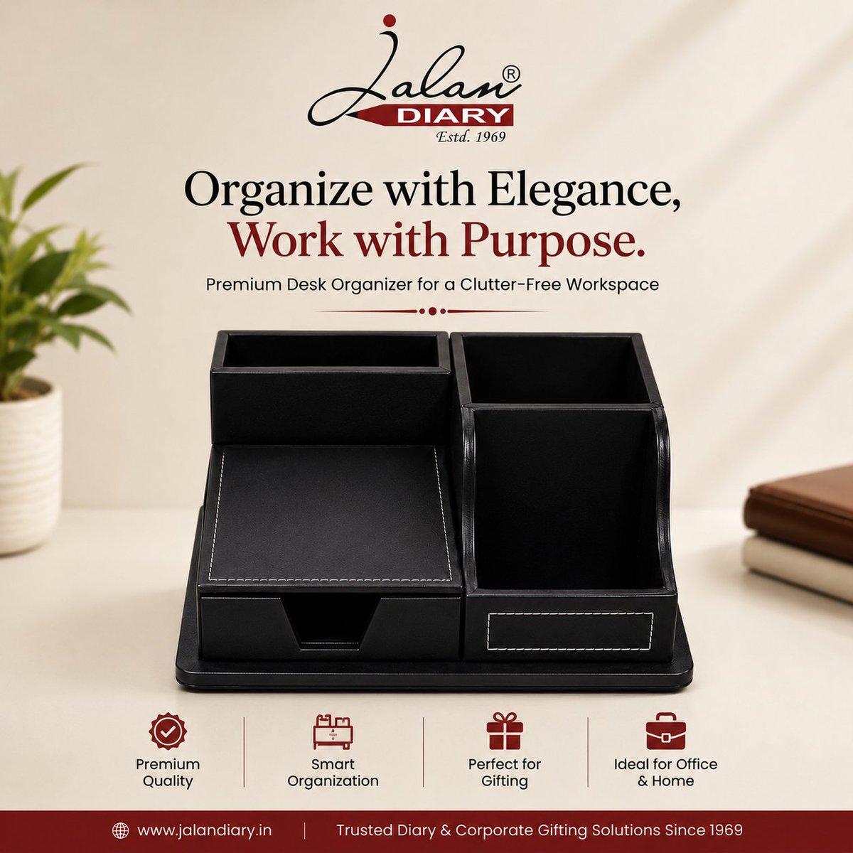 Jalandiary's tweet photo. Upgrade your desk with timeless elegance. Crafted for professionals, designed for productivity, and perfect for corporate gifting.
#JalanDiary #DeskOrganizer #CorporateGifts #ExecutiveDesk #PremiumAccessories #WorkSmart #OrganizedWorkspace #CorporateBranding #Since1969 https://t.co/axYbjcsuBB