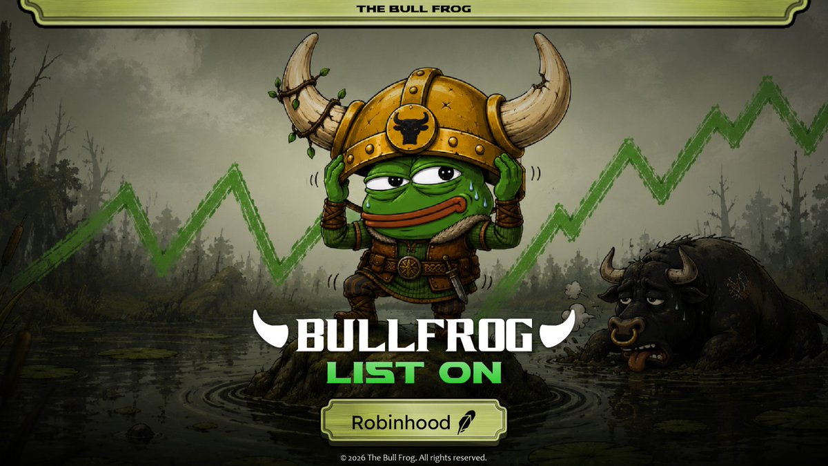 bullfrog_fun's tweet photo. You can now trade $BULLFROG on Robinhood https://t.co/oD72SoWeNx