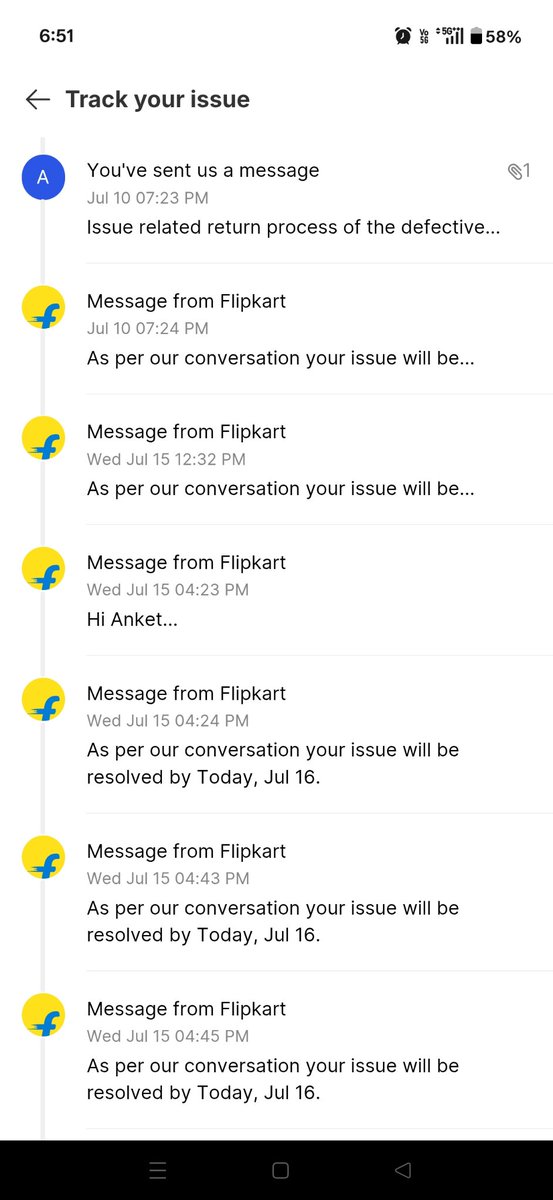 mane_anket's tweet photo. @Flipkart is sending auto generated msgs to the concerns I am raising 
Nobody is picking up the call
Violated all the deadlines
@jagograhakjago @indSupremeCourt @rashtrapatibhvn https://t.co/G5IMQcnzTX