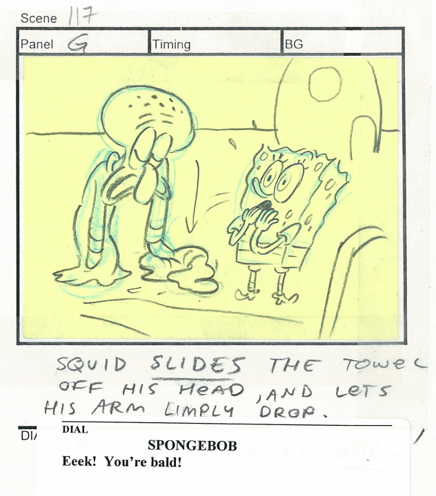 ArtofSpongebob's tweet photo. A drawing by Aaron Springer from "Squidward the Unfriendly Ghost." https://t.co/Gk8E4X5cet