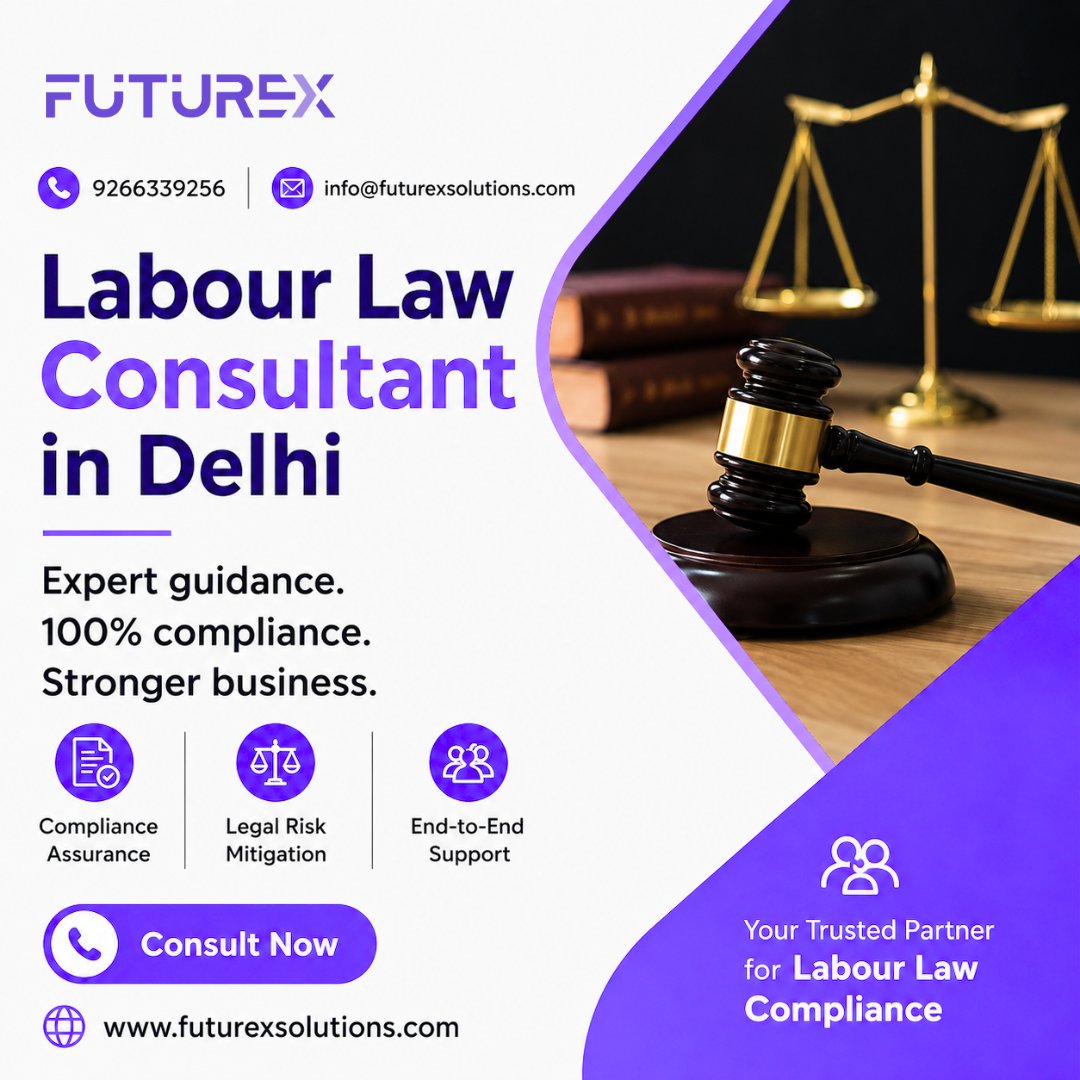 WeFuturex's tweet photo. Labour law compliance doesn't have to be complicated.
✔ Expert Consultation
✔ Legal Risk Management
✔ End-to-End Compliance Support
Stay compliant. Focus on growth.
📞 9266339256
🌐 https://t.co/BdvNJY6KNM
#LabourLaw #Compliance #HR #Payroll #Business #Delhi https://t.co/MNkdNYWeya
