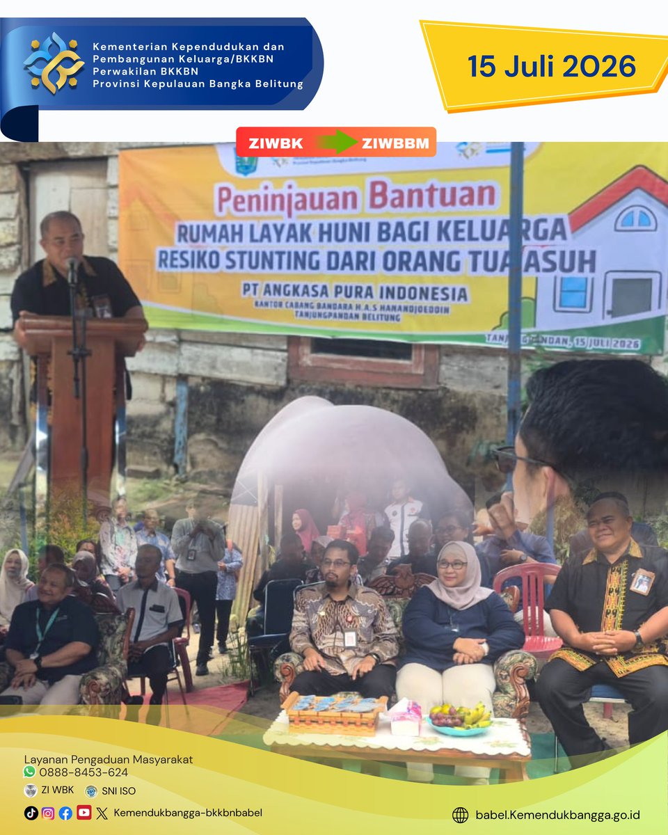BabelBkkbn's tweet photo. Kepala Perwakilan BKKBN Babel bersama Kepala DPPKBPMD Belitung, GM PT Angkasa Pura Indonesia Bandara H.A.S. Hanandjoeddin Belitung, dan Kepala OJK Babel meninjau pembangunan Rumah Layak Huni bantuan PT Angkasa Pura Indonesia sebagai Orang Tua Asuh (OTA) bagi keluarga sasaran https://t.co/NALKYbgtrE