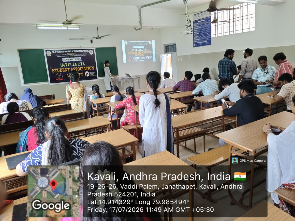 pbrvitsofficial's tweet photo. ๐ฟ #AIPromptBattle @ #PBRVITS
The Dept. of #AIML hosted AI Prompt Battle under #INTELLECTA on 17.07.2026. Around 35 students showcased prompt engineering skills by designing AI solutions for an Eco-friendly City, promoting creativity, sustainability, and responsible AI. https://t.co/8coGDoVitm