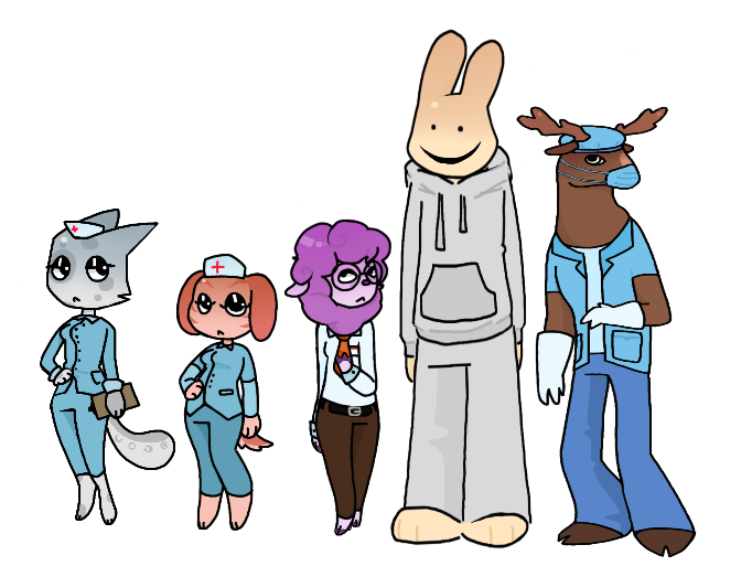 sourorange_1's tweet photo. wow guys look at all these super canon characters that are all featured in the game, scientist is so underrated am i right guys #animalhostpital https://t.co/6hlDVAdQsh