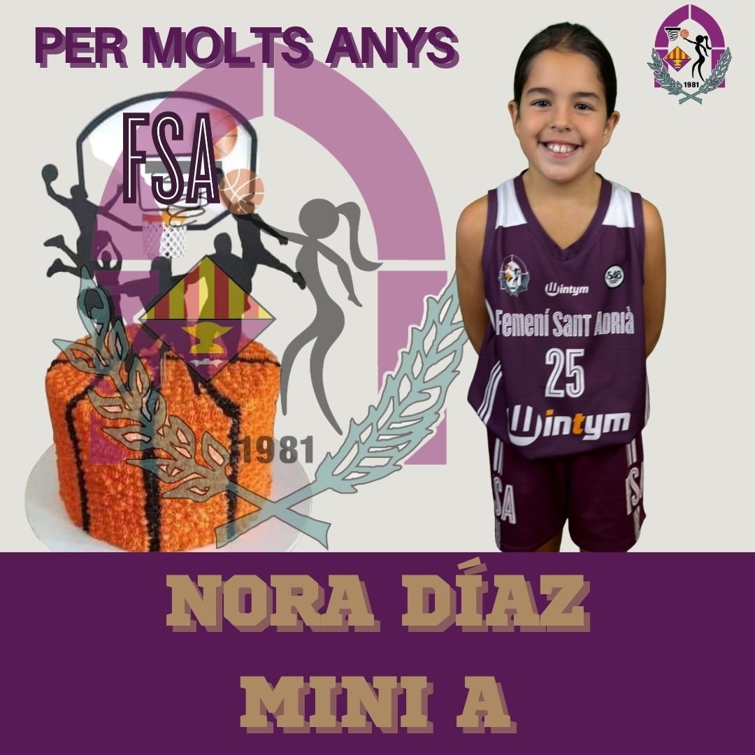 FemSantAdria's tweet photo. 🎂💜 𝐀𝐍𝐈𝐕𝐄𝐑𝐒𝐀𝐑𝐈𝐒 𝐋𝐈𝐋𝐄𝐒 💜🎂

Avui hem de felicitar la Nora, jugadora del #MinAFSA. És el seu aniversari i li toca bufar espelmes 😊. Desitgem que gaudeixis molt del teu dia especial. Per molts anys Norita! 

#ForçaLiles 💜 https://t.co/iyxtqRpWFo