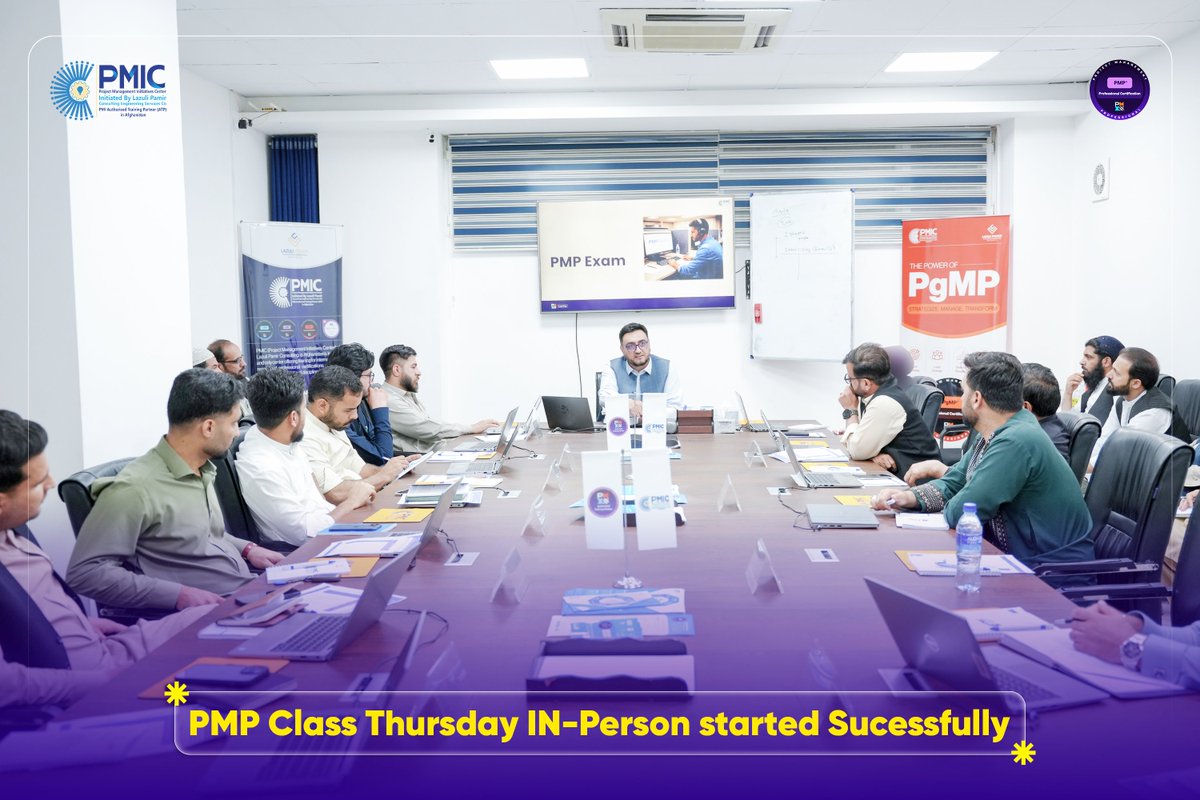 lazulipmic's tweet photo. Thursday, we officially started a new PMI Authorized PMP® Training Class.

This was not just the beginning of another class—it was the beginning of a commitment. A commitment from PMIC to support every participant on the journey to becoming PMP® certified through our proven preparation system.

Our approach is built on three pillars:

✅ Knowledge through Training
✅ Mindset through Coaching
✅ Confidence through Mentoring & LMS

As Afghanistan's only PMI Premier Authorized Training Partner (Premier ATP), PMIC is committed to promoting both PMP® and PgMP® certifications across the country.

Our mission is clear:
🎯 Thousands of PMP®-certified professionals
🎯 Hundreds of PgMP®-certified professionals

...across Afghanistan over the next 2–3 years.

This is more than a training program—it is a movement to develop world-class project and program management professionals who will lead the future of Afghanistan.

#PMIC #PMP #PgMP #PMI #PremierATP #ProjectManagement #ProgramManagement #Leadership #ProfessionalDevelopment #Afghanistan