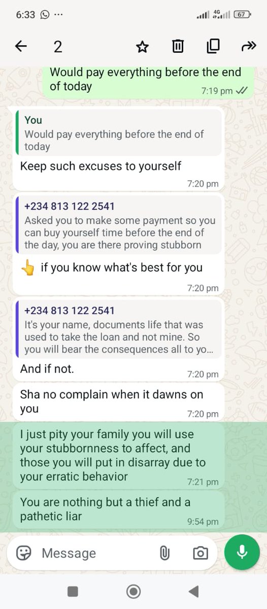 sheunjohnson's tweet photo. Hey @PalmPay_NG, why are your staff and recovery agents sending threats all day, to late-night, calling a mother a 'thief' and her family 'frauds' over just 1 day of default? She is currently in the hospital caring for an ill child, yet your agents are promising 'war'. 👇 https://t.co/YXKWTNCEbR