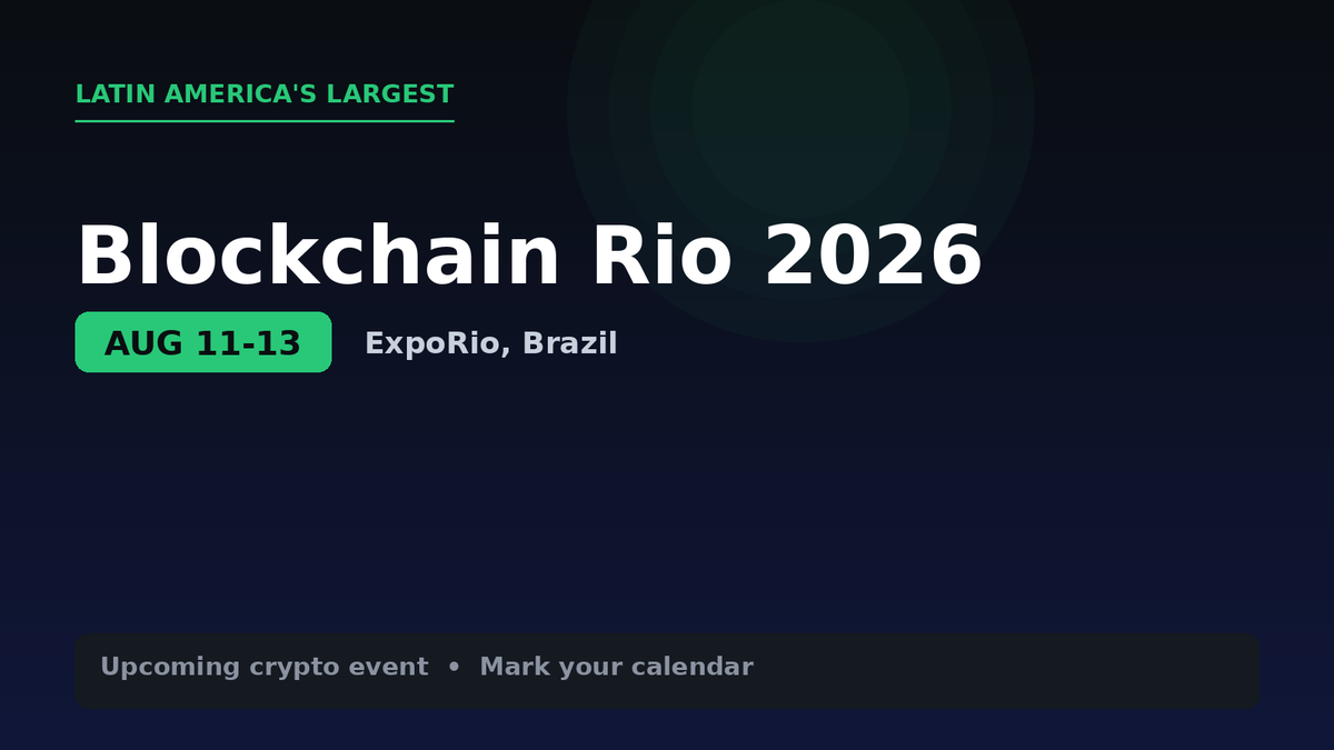 cryptowithgopal's tweet photo. Blockchain Rio 2026 is coming.
Latin America's largest blockchain conference runs Aug 11-13 at ExpoRio, with 15,000+ visitors and 400+ speakers, including Chainlink's Sergey Nazarov and Brazil's Central Bank president.
#BlockchainRio #Crypto #Web3 #LatAm #Blockchain https://t.co/kxdxkeU8Bb