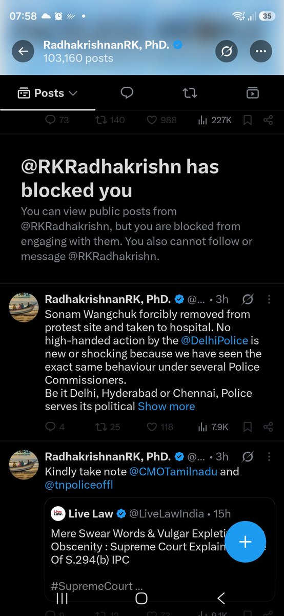 NAVAMANISP's tweet photo. Mr. @RKRadhakrishn  Blocked me....

It's first victory 😂😂😂

#TVK 
#Tamilnadu 
#Journalists 
#Journalism 
#TNPOLITICS 
#CMVijay‌ https://t.co/KEp6PKM0qI