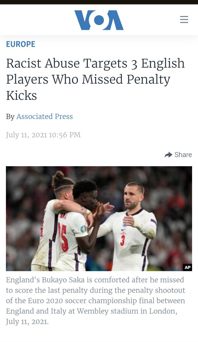 homogsauce's tweet photo. this isn't anything new, the English only like Black people when they're working to win for them

Last time they also targeted the black players with racism for losing https://t.co/8inArjFbei