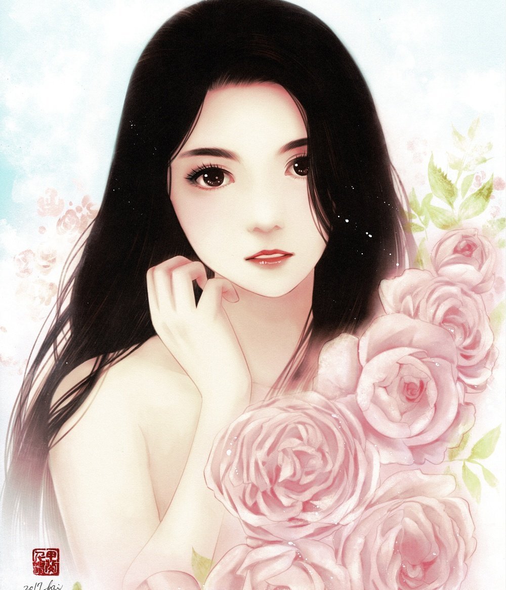 ←2026 2017→ 2017は初めて美人画をデジタルで描き始めて、青山の