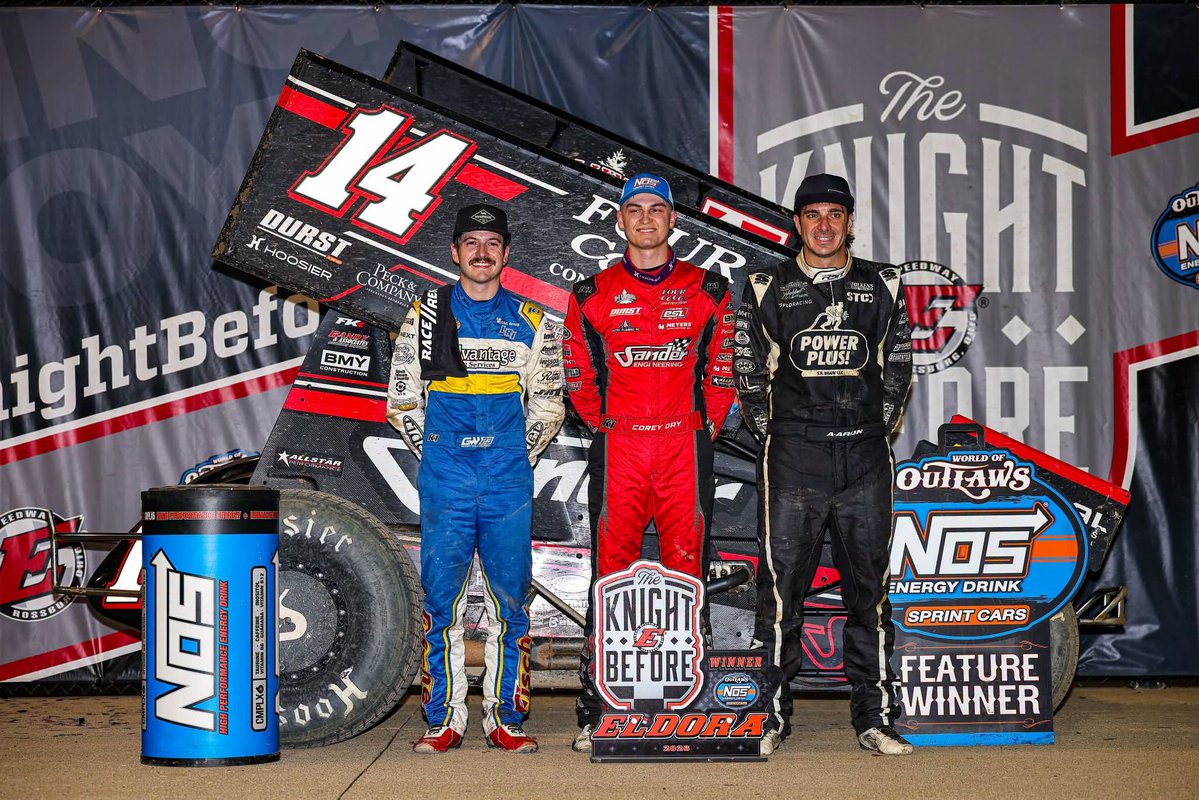 rickgoalie52's tweet photo. Corey Day Wins the World of Outlaws “Knight Before” at Eldora Speedway 
2nd Aaron Reutzel 
3rd Garet Williamson 
4th Brady Bacon
5th Rico Abreu 
6th Sheldon Haudenschild 
7th David Gravel 
8th Logan Schuchart 
9th Daison Pursley
10th Brock Zearfoss
WoO 📸 https://t.co/CtL1e5bHSP