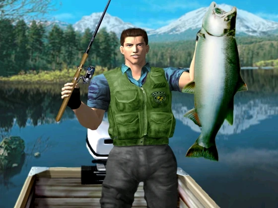redfieldcomfort's tweet photo. chris redfield with a giant fish https://t.co/K0G8pFiFpa
