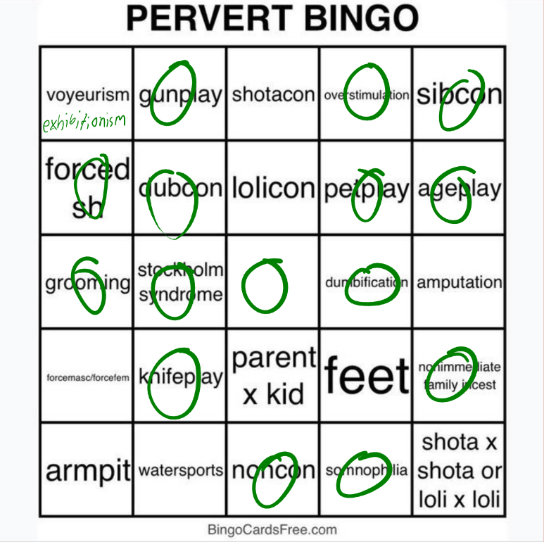 evilmoderazide's tweet photo. no bingo guess im not a pervert https://t.co/ihkB7lKQgK