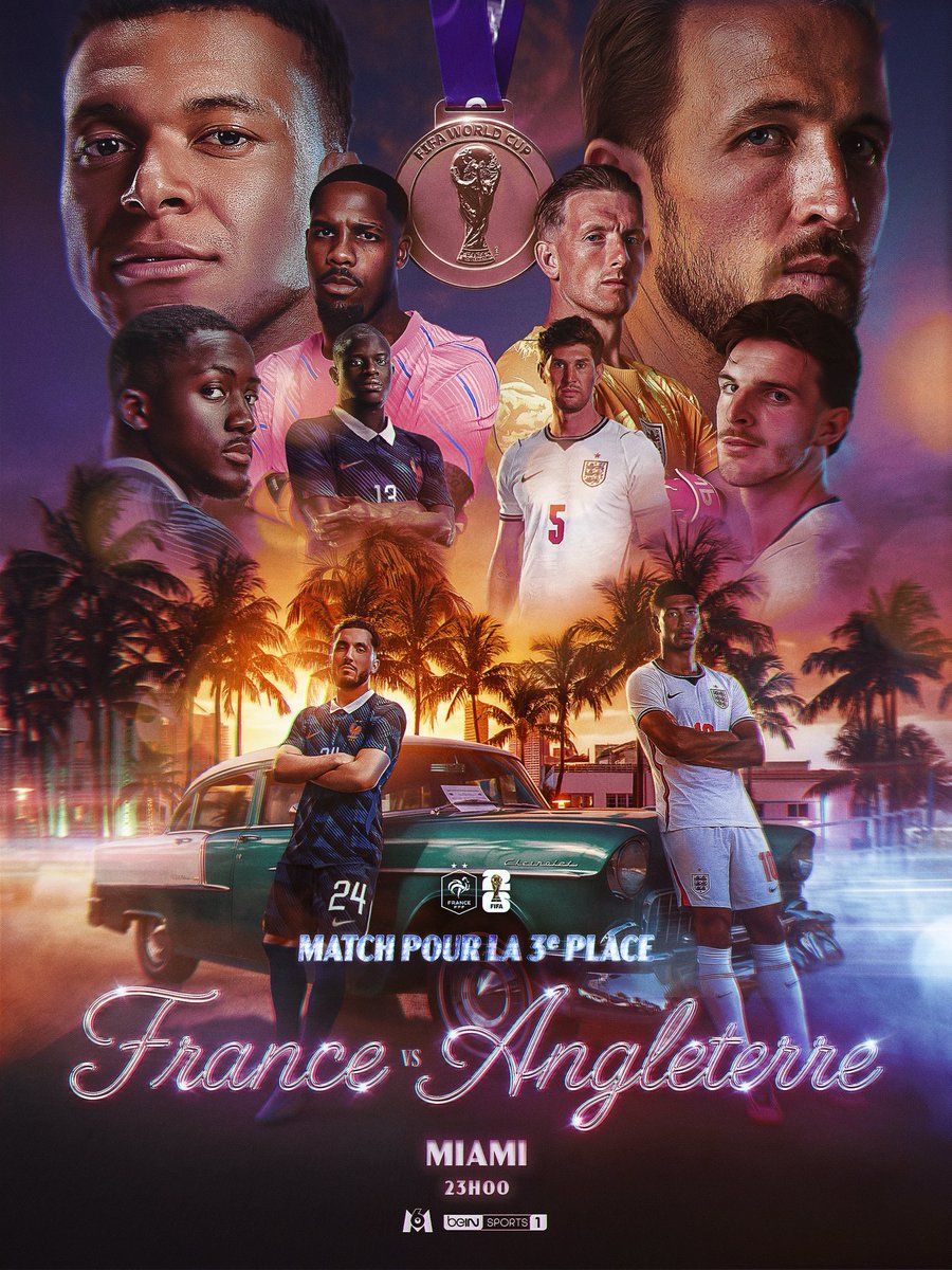 equipedefrance's tweet photo. 𝑼𝒏𝒆 𝒎𝒆́𝒅𝒂𝒊𝒍𝒍𝒆 𝒂̀ 𝒂𝒍𝒍𝒆𝒓 𝒄𝒉𝒆𝒓𝒄𝒉𝒆𝒓 🥉

Dernier défi pour nos Bleus face à l’Angleterre avec l’ambition de terminer cette aventure en Coupe du monde de la plus belle des manières 🙌💙

RDV à 23h00 sur M6 &amp; beIN SPORTS 1 📺

🇫🇷🏴󠁧󠁢󠁥󠁮󠁧󠁿 #FRAANG #FIFAWorldCup https://t.co/1QwK5C4eSL