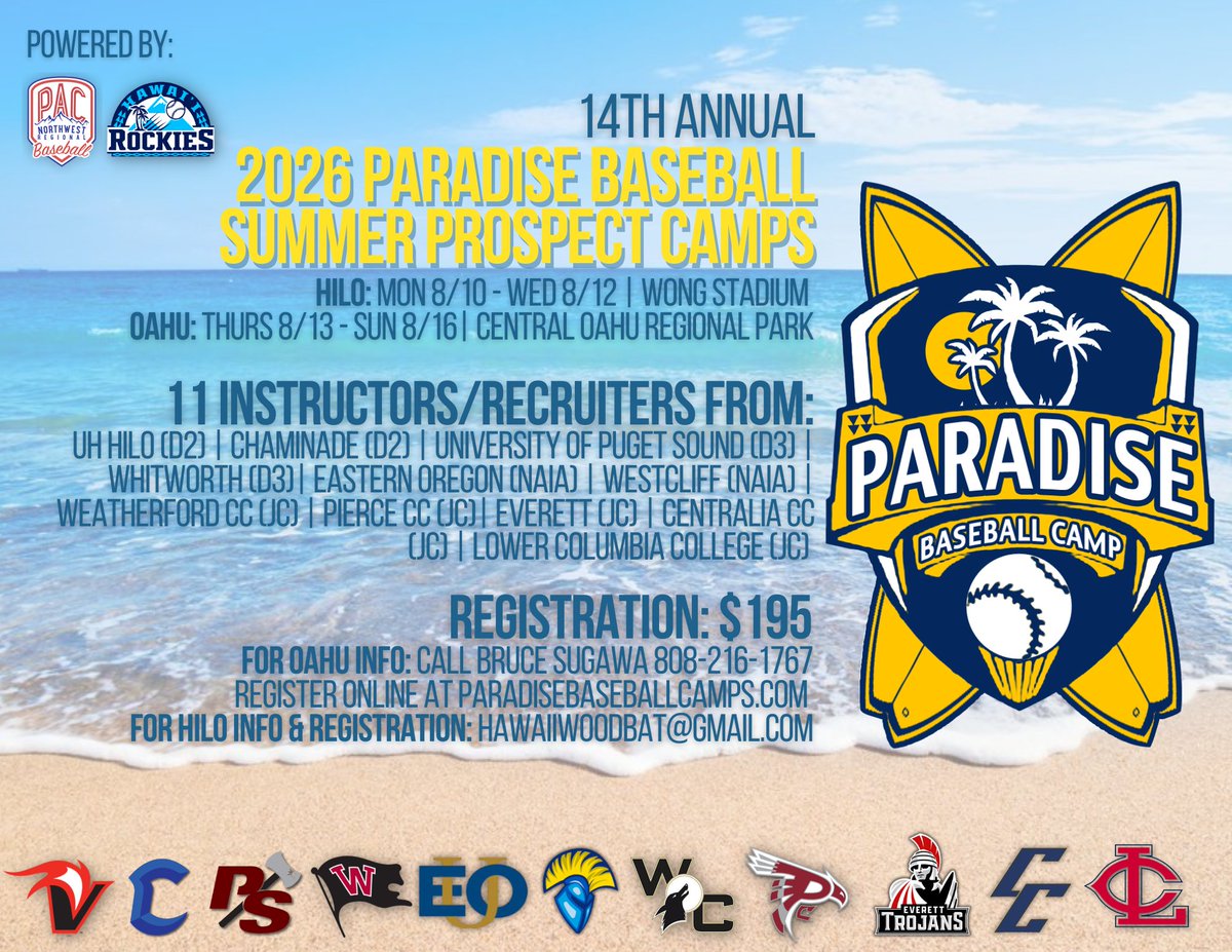 hi_rockies_21's tweet photo. Registrations are open of the 2026 Paradise Baseball Summer Prospect Camp.  Schools looking to recruit and teach.  Numerous campers have gone to play at the next level.  Great opportunity to get exposure and improve on skills https://t.co/Okys8vRZm8