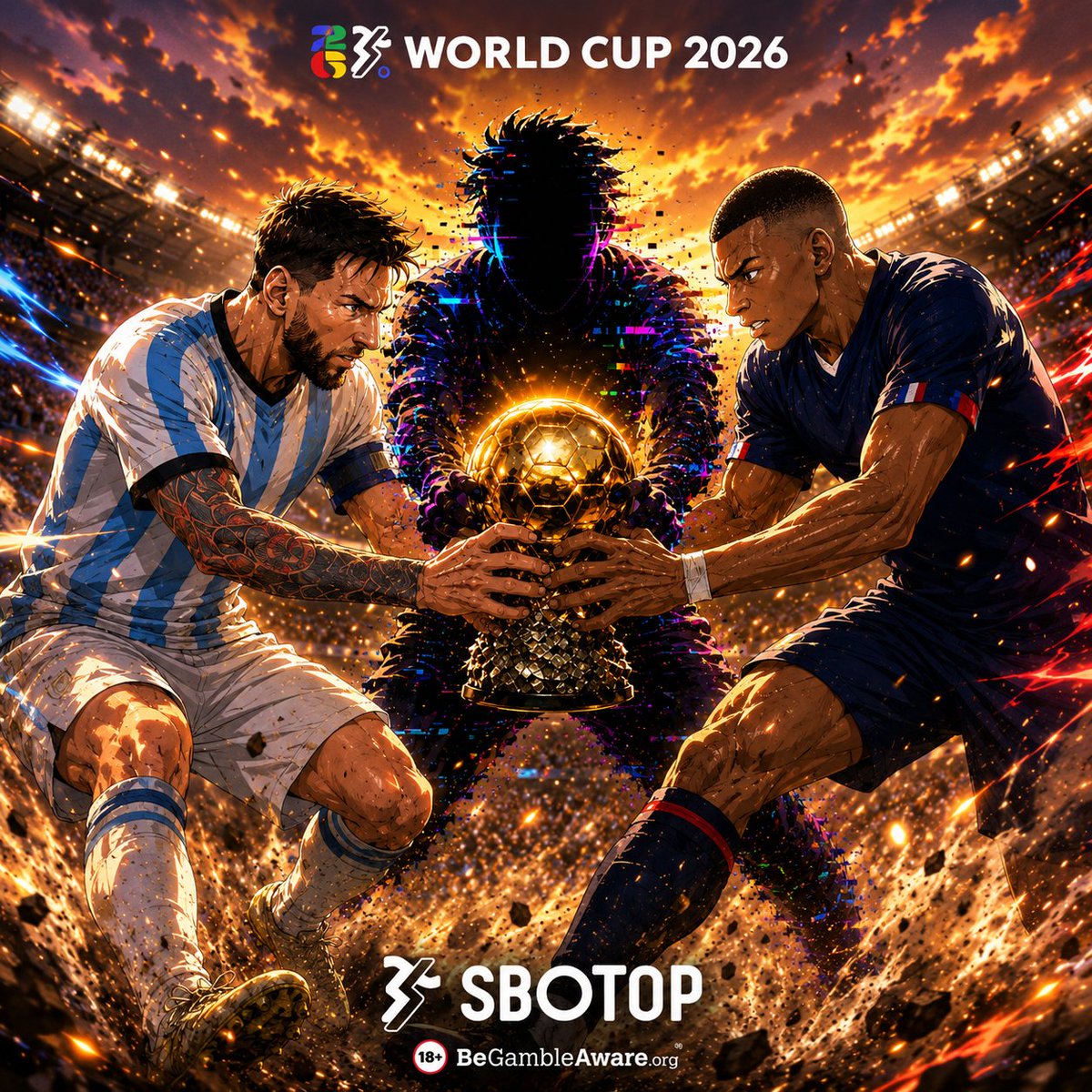 sbotopofcl's tweet photo. Is the #WorldCup2026 Golden Boot heading for a final showdown between Lionel Messi &amp; Kylian Mbappé?

Both have scored 8 goals, with Messi set to play in the final and Mbappé in the 3rd place play-off.

Will one of them finish on top, or could another contender make a late charge? https://t.co/1c22b4SnV7