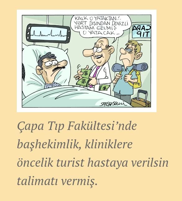 SebaydinRi26012's tweet photo. Evrensel Gazetesi 

Çapa Tıp Fakültesinde 'döviz getiren ithal hastaya öncelik' emri

Dövize Çapa

'Daha ucuza sağlık hizmeti'  100 işçiyi bir günde işsiz bıraktı.

Çapa yemekhane işçilerinin direnişi 7'nci gününde sürüyor

"Burada tam bir sömürü şebekesi kurulmuş" https://t.co/qpFpRvQTT4