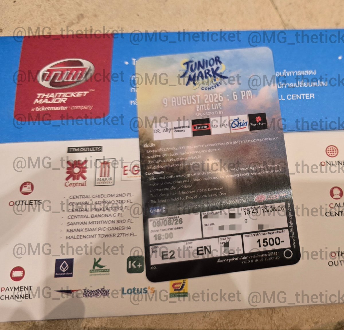 MG_theticket's tweet photo. งาน # JuniorMarkConcert ✨️

💌 ร้านไปแลกบัตรมาเรียบร้อยค่ะ
( งานนี้ลูกค้าฝากขาย ) 

#Mggอัพเดท https://t.co/qBT02z4bRp