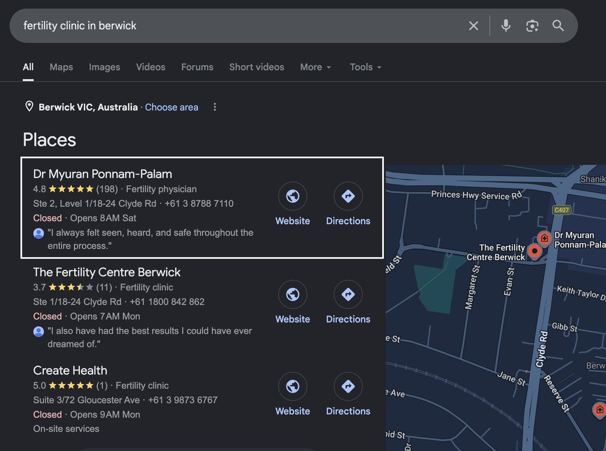 s_asheka's tweet photo. checked our first client's rankings today

#1 on google
#1 on maps
and now gemini is recommending them in AI answers lol

we literally started with this one client from a friend's referral. https://t.co/5iBFihz7gi