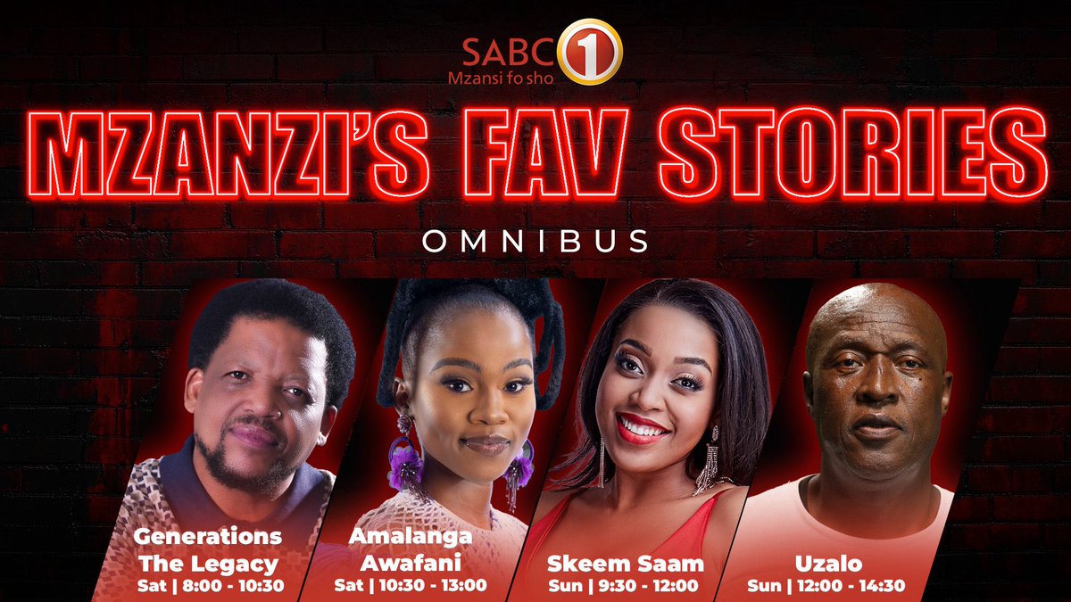 Official_SABC1's tweet photo. Catch up on the drama that played out on your favourite soapies this week on the omnibus.
 
Sat - #GenerationsTheLegacy at 08:00
Sat - #AmalangaAwafani at 10:30
Sun - #SkeemSaam at 09:30
Sun - #Uzalo at 12:30
 
#mzansifosho https://t.co/D7jfiOf3rS