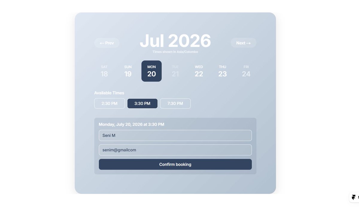 SeniM_97's tweet photo. 🗓️ Weekly Availability Booking Widget — coming soon
No monthly SaaS fees. Just a booking calendar connected to your own live availability data.
✅ Real-time slots, pulled from a simple spreadsheet you control
🚫 Block dates in a few clicks #Framer #FramerComponents #Booking https://t.co/O054Kz5Yw3