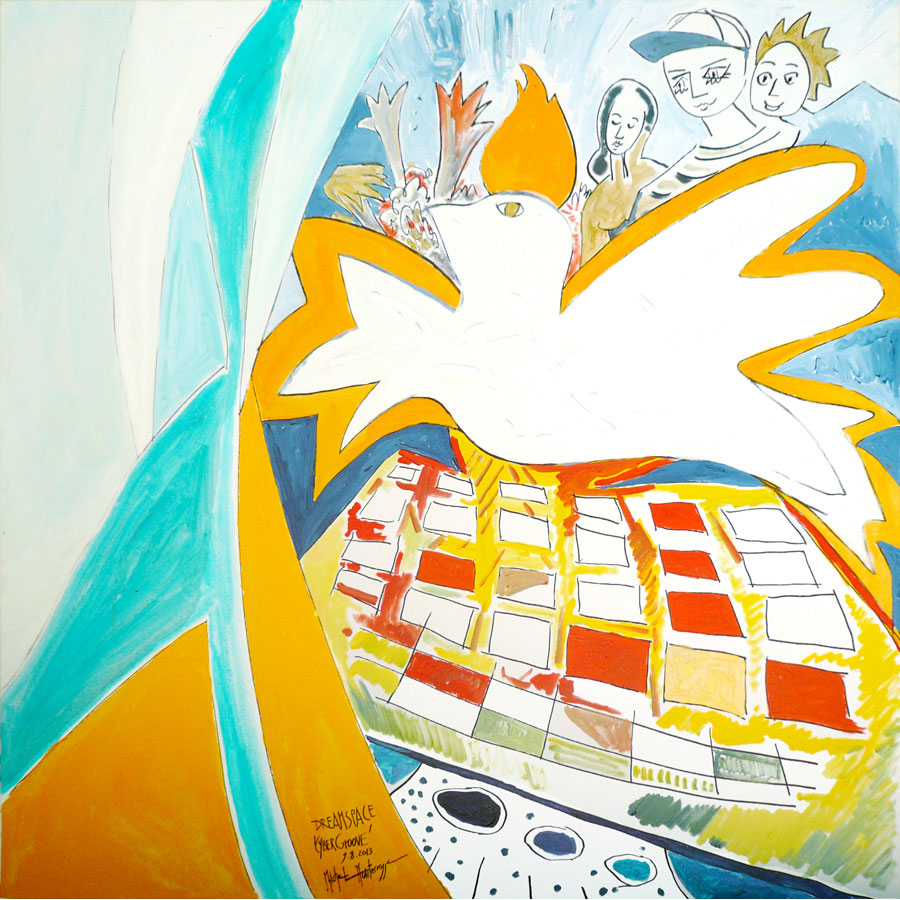 Montecrossa's tweet photo. #art painting by Michel Montecrossa titled ‘DREAMSPACE ‘Cybergroove’ #painting #dreamspace #Cybergroove #music #abstractart #MichelMontecrossa #Mirapuri #fineart #contemporaryart #artist #artontwitter https://t.co/VmOg1hEGk0 https://t.co/qfkVJUwNvv
