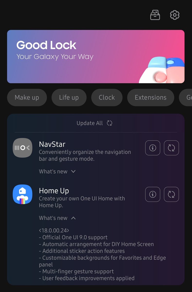 imAlter_Ego's tweet photo. The much-awaited Home Up update!

Version: 18.0.00.24 | Size: 60.7 MB
One UI 9.0 support ✔ https://t.co/55vMHkWcEJ